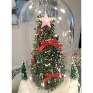11" Vintage Lighted, Musical Christmas Tree Dome